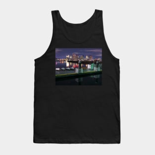 The Boston Skyline lit up for Christmas Boats Tank Top